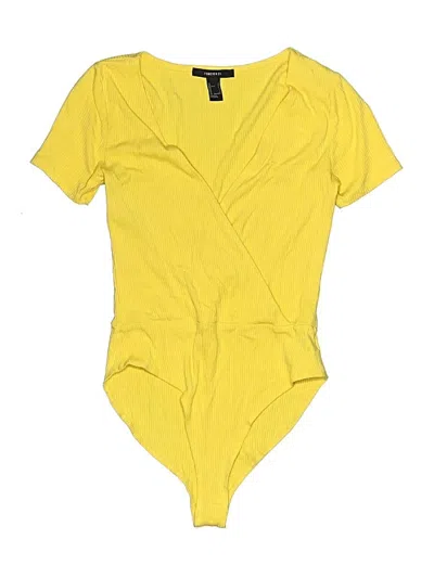 Pre-owned Forever 21 Bodysuit In Yellow