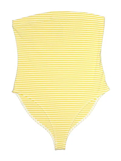 Pre-owned Forever 21 Bodysuit In Yellow
