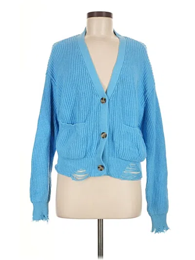 Pre-owned Forever 21 Cardigan Sweater In Blue