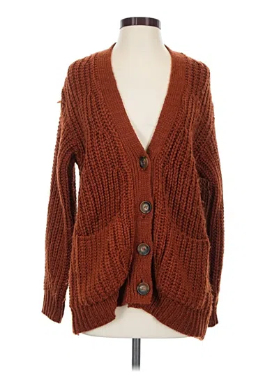 Pre-owned Forever 21 Cardigan Sweater In Brown