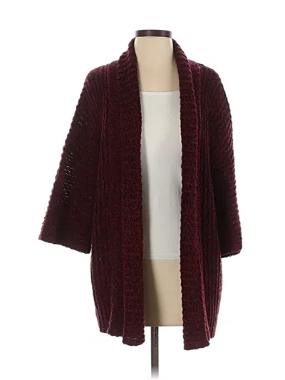Pre-owned Forever 21 Cardigan Sweater In Burgundy