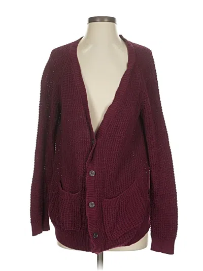 Pre-owned Forever 21 Cardigan Sweater In Burgundy