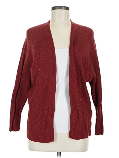 Pre-owned Forever 21 Cardigan Sweater In Burgundy