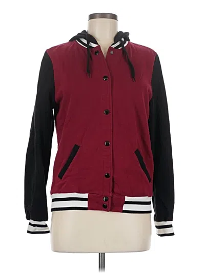 Pre-owned Forever 21 Cardigan Sweater In Burgundy