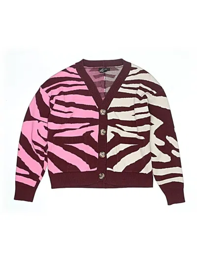 Pre-owned Forever 21 Kids' Cardigan Sweater In Burgundy