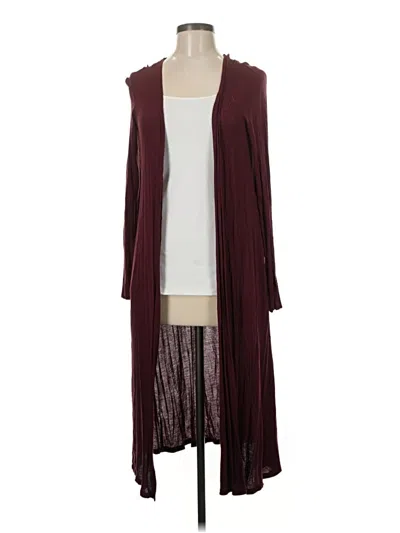 Pre-owned Forever 21 Cardigan Sweater In Burgundy