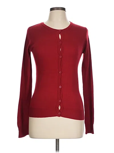 Pre-owned Forever 21 Cardigan Sweater In Burgundy