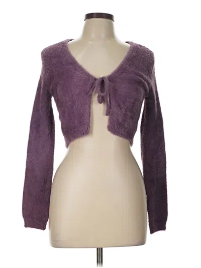 Forever 21 Cardigan Sweater In Purple