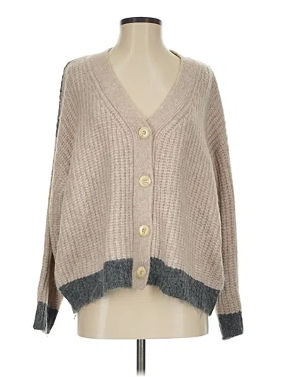 Pre-owned Forever 21 Cardigan Sweater In Tan