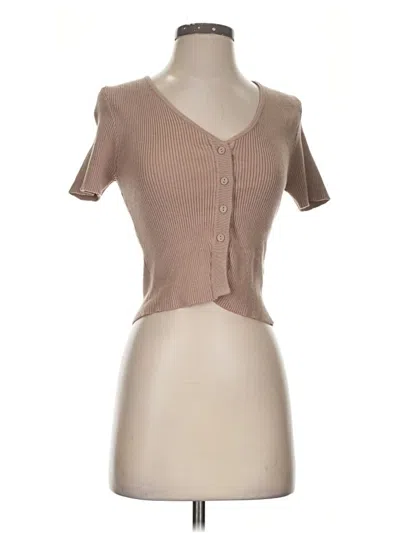 Pre-owned Forever 21 Cardigan Sweater In Tan
