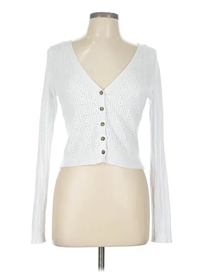 Pre-owned Forever 21 Cardigan Sweater In White