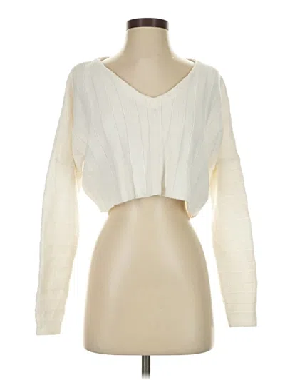 Pre-owned Forever 21 Cardigan Sweater In White