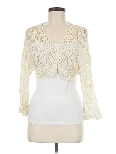 Pre-owned Forever 21 Cardigan Sweater In White