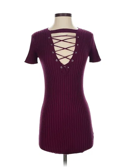 Pre-owned Forever 21 Casual Dress In Burgundy