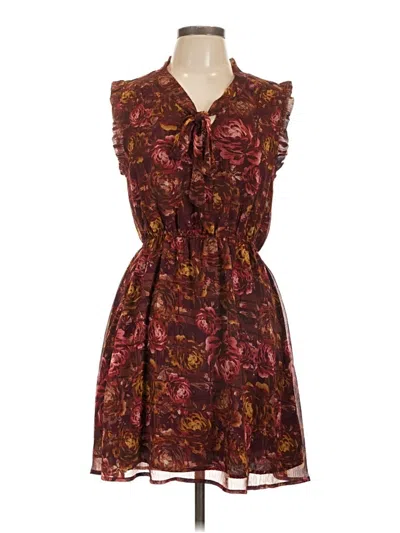 Pre-owned Forever 21 Casual Dress In Burgundy