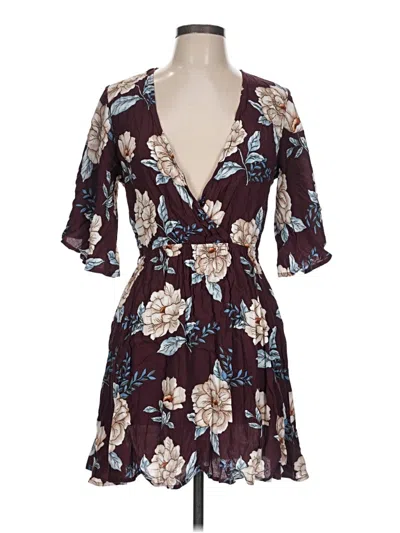 Pre-owned Forever 21 Casual Dress In Burgundy