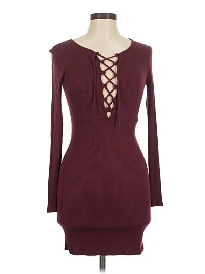 Pre-owned Forever 21 Casual Dress In Burgundy