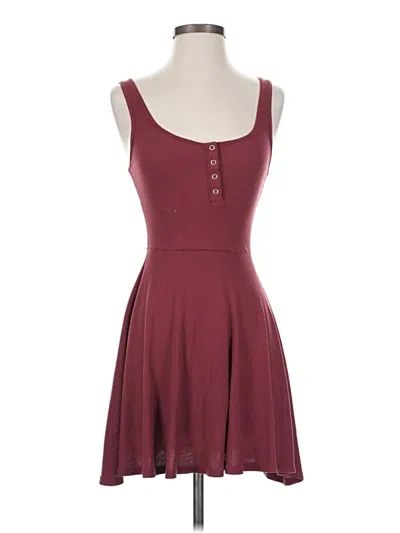 Pre-owned Forever 21 Casual Dress In Burgundy