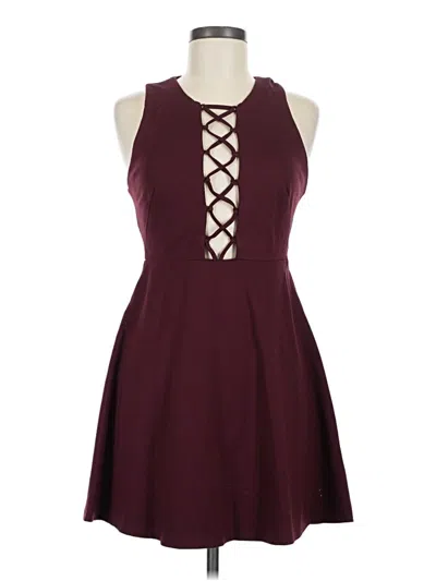 Pre-owned Forever 21 Casual Dress In Burgundy