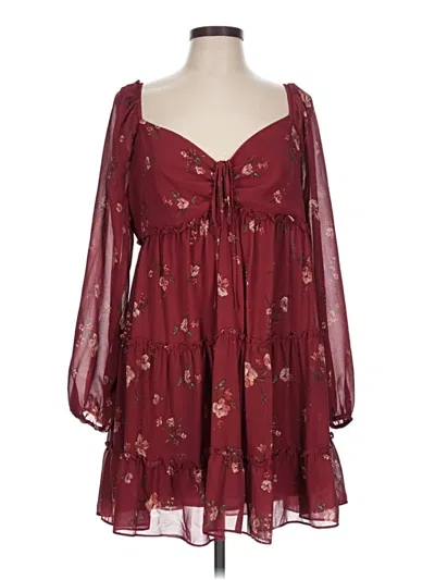 Pre-owned Forever 21 Casual Dress In Burgundy