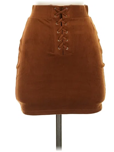 Pre-owned Forever 21 Casual Skirt In Brown