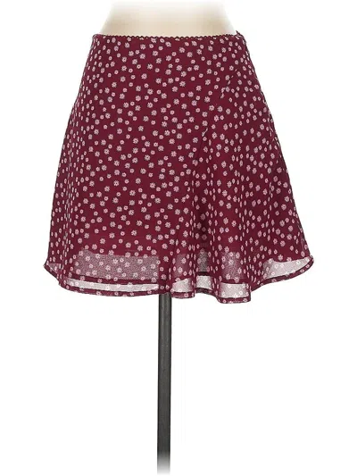 Pre-owned Forever 21 Casual Skirt In Burgundy