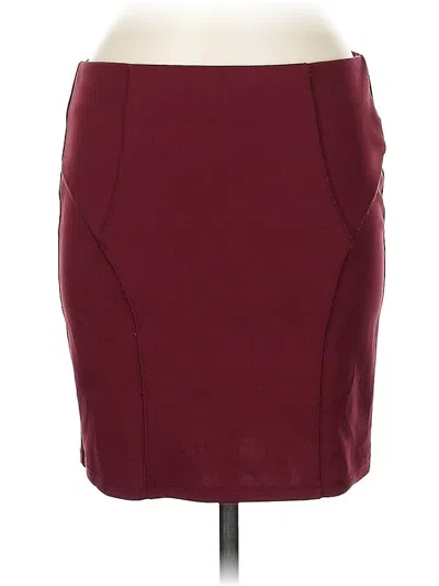 Pre-owned Forever 21 Casual Skirt In Burgundy