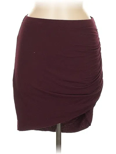 Pre-owned Forever 21 Casual Skirt In Burgundy
