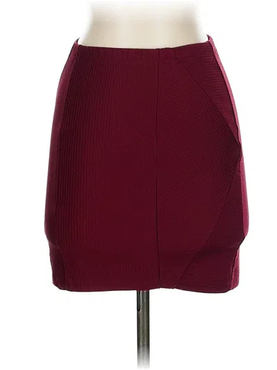 Pre-owned Forever 21 Casual Skirt In Burgundy