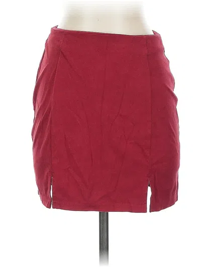 Pre-owned Forever 21 Casual Skirt In Burgundy