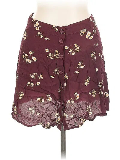 Pre-owned Forever 21 Casual Skirt In Burgundy