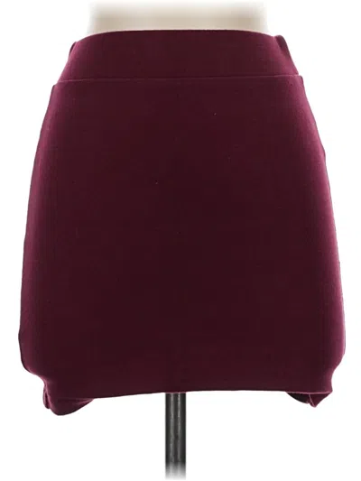 Pre-owned Forever 21 Casual Skirt In Burgundy