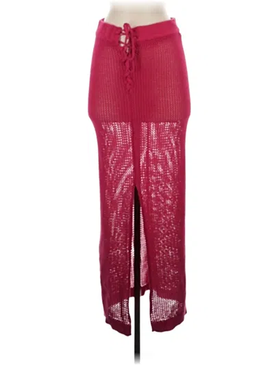 Pre-owned Forever 21 Casual Skirt In Burgundy