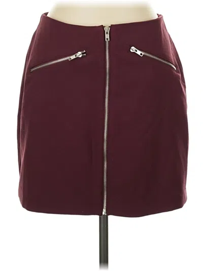Pre-owned Forever 21 Casual Skirt In Burgundy