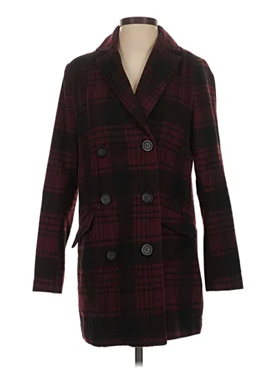 Pre-owned Forever 21 Coat In Burgundy