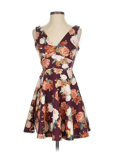 Pre-owned Forever 21 Cocktail Dress In Burgundy
