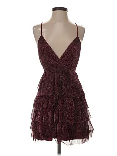 Pre-owned Forever 21 Cocktail Dress In Burgundy