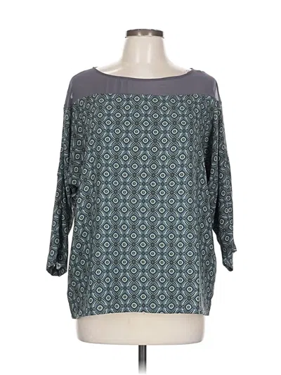 Pre-owned Forever 21 Contemporary 3/4 Sleeve Blouse In Blue