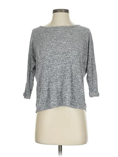 Pre-owned Forever 21 Contemporary 3/4 Sleeve T-shirt In Gray