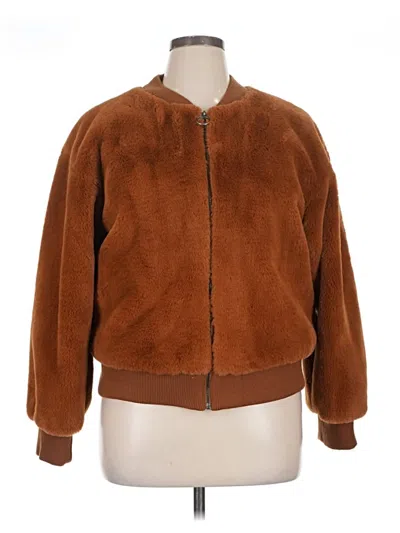 Pre-owned Forever 21 Contemporary Faux Fur Jacket In Brown