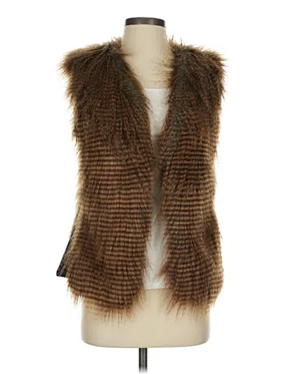 Pre-owned Forever 21 Contemporary Faux Fur Vest In Brown