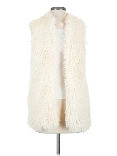 Pre-owned Forever 21 Contemporary Faux Fur Vest In Ivory