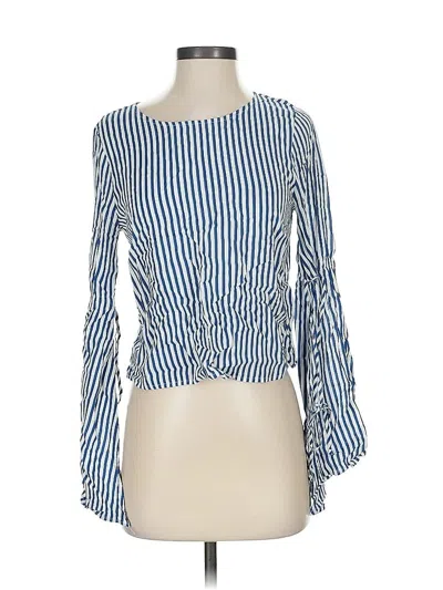 Pre-owned Forever 21 Contemporary Long Sleeve Blouse In Blue