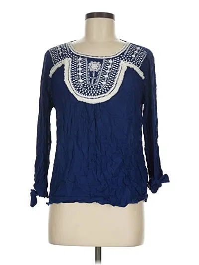 Pre-owned Forever 21 Contemporary Long Sleeve Blouse In Blue