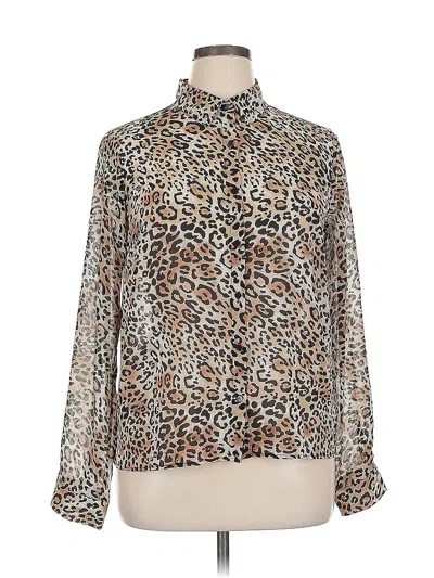 Pre-owned Forever 21 Contemporary Long Sleeve Blouse In Brown