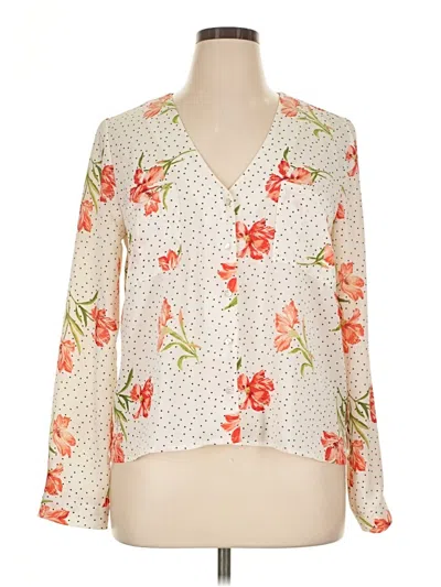 Pre-owned Forever 21 Contemporary Long Sleeve Blouse In Ivory