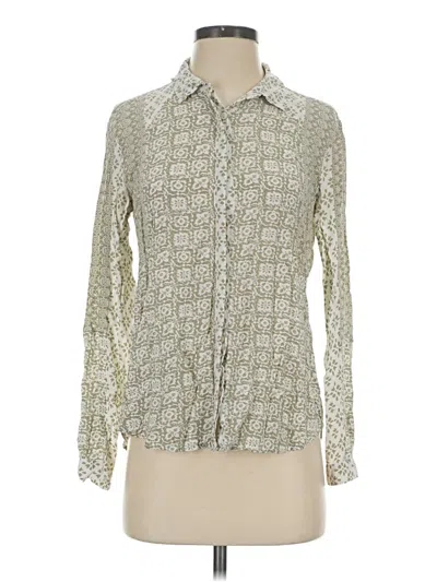 Pre-owned Forever 21 Contemporary Long Sleeve Blouse In Ivory