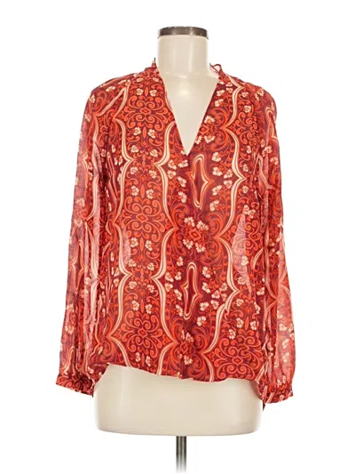 Pre-owned Forever 21 Contemporary Long Sleeve Blouse In Red