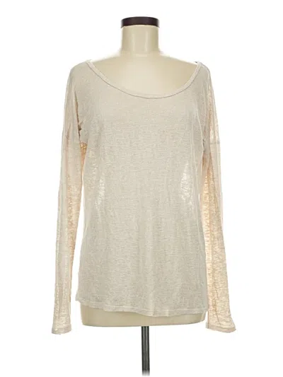 Pre-owned Forever 21 Contemporary Long Sleeve Top Silver Scoop Neck Tops