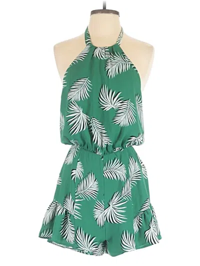 Pre-owned Forever 21 Contemporary Romper In Green